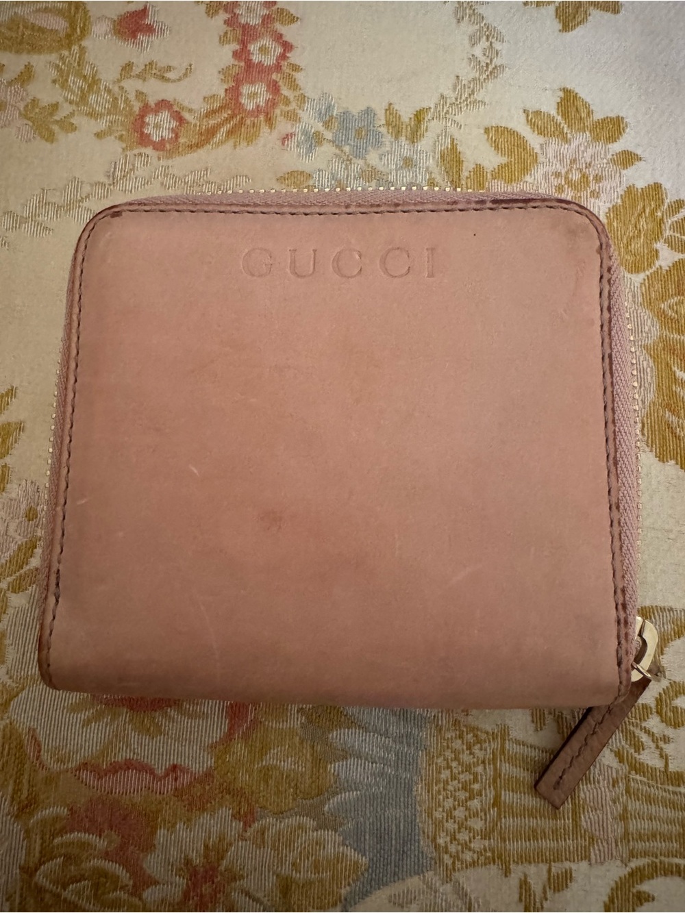 Authentic Gucci French Flap Zip Around Wallet LEATHER